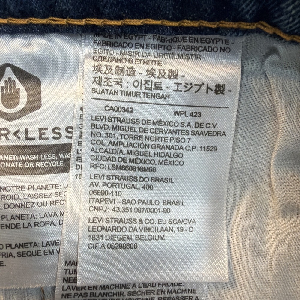 Levis 541 Jeans Mens 39x30 Blue Athletic Tapered Medium Wash Denim Pants - Picture 15 of 16